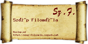 Szép Filoméla névjegykártya